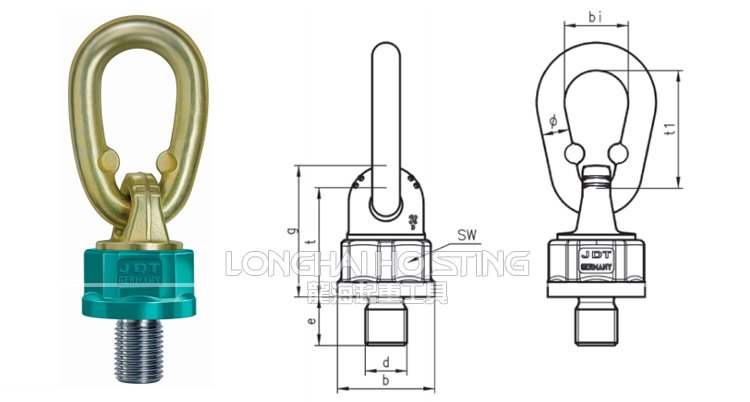 TP萬向旋轉吊環(huán)尺寸