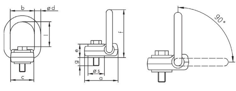 FP可旋轉(zhuǎn)吊點尺寸