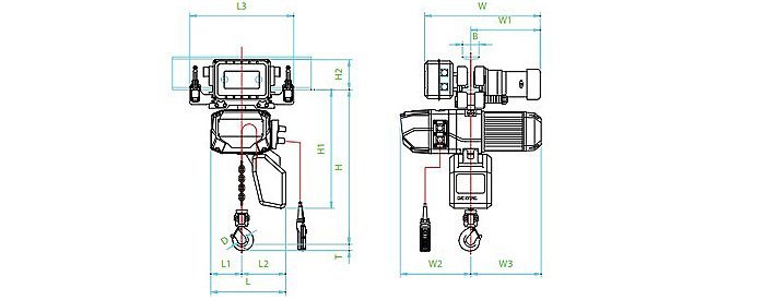 DXE-M環(huán)鏈電動葫蘆尺寸