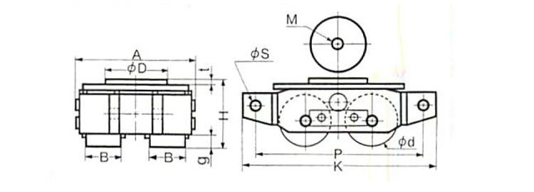 日本TIRROLLER WBS-U搬運(yùn)坦克車尺寸圖