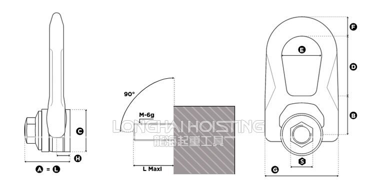 SS.FE.DSR旋轉(zhuǎn)吊環(huán)尺寸